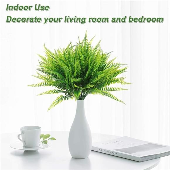 Artificial Boston Fern Plants Bushes 20Packs Faux Plants Shrubs Greenery UV - Picture 7 of 7